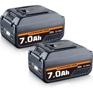 2Packs 7.0Ah WA3520 Li-ion Replacement for Worx 20V Battery Compatible with Worx Battery 20V Max Lithium Power Tools WA3578 WA3575 WA3520 WA3525 WG151s WG155s WG251s WG255s WG540s WG545s