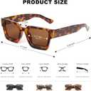 JM Trendy Polarized Square Sunglasses for Women Men Retro Chunky Rectangle Shades UV400 Protection