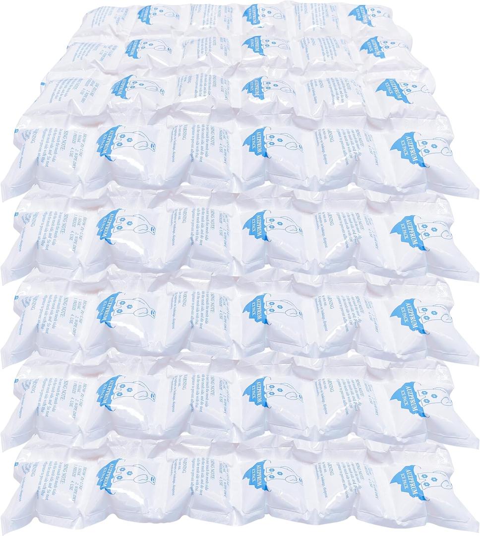 Reusable Ice Packs for Cooler Dry Ice Pack for Shipping Frozen Food & Perishables Storage & Mailing | Leak-Proof Long Lasting Cold Freezer Ice Packs for Lunch Bags & Insulated Boxes (White-5 Sheets x 24 Small Ice Cells)