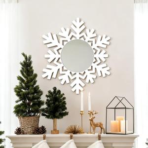 Christmas Wall Decor Snowflake Mirror 12 Inch Rustic Wood Decorative Mirror Boho Snowflake Hanging Wall Decoration for Bedroom Living Room Entryway Xmas Winter Holiday Farmhouse Christmas Wall Decor Snowflake Mirror 12 Inch Rustic Wood Decorative Mirror Boho Snowflake Hanging Wall Decoration for Bedroom Living Room Entryway Xmas Winter Holiday Farmhouse