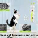 Interactive Cat Feather Toy, Automatic Fluffy Cat Teaser, Whack-a-Mole Cat Toy, USB Rechargeable, Wall-Mounted, with Suction Cup, Perfect for Indoor Cats