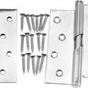 1 Pair 4"/100mm Stainless Steel Rising Butt Handed Lift Off Door Hinge (Right)