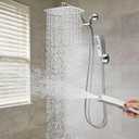 G-Promise All Metal 12 Inch Rain Shower Head with Power Wash Mode Handheld Spray Combo, 71" Extra Long Hose, Ideal for Modern Bathroom Upgrade (2.5 GPM)