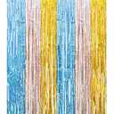 6 Pack Halloween Foil Fringe Curtains, 3.3x6.6 ft Orange Purple Black Tinsel Streamers Backdrop, Photo Booth Props for Halloween Thanksgiving Birthday Party Decorations