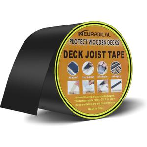 Butyl Joist Tape for decking 4" x 50', Waterproof Deck Joist Tape for Wood Joists Decks Beams Roof, Flashing Deck Tape Butyl Joist Tape for decking 4" x 50', Waterproof Deck Joist Tape for Wood Joists Decks Beams Roof, Flashing Deck Tape