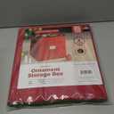 ZOBER Christmas Ornament Storage Box - Stores 64 3" Ornaments, With Dividers - Ornament Organizer Storage Box, Durable Christmas Containers Holder, Dual Zipper - Red