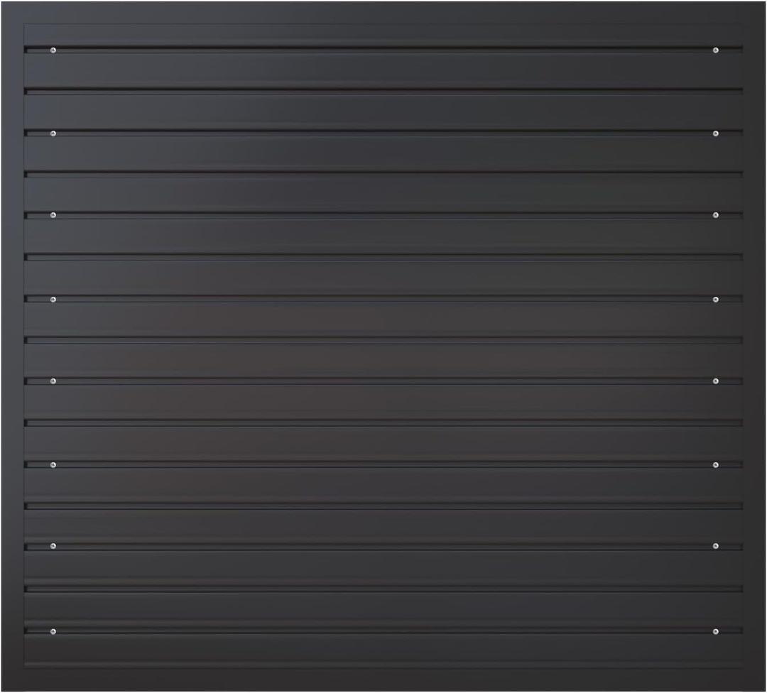 NeatiEase Slatwall Panel Wall Storage Systems, 4 x 4ft Slat Wall Paneling Garage Wall Organizer, Heavy Duty Wall Mounted PVC Wall Rack (Black)