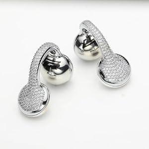 JewelPods C01 Pro Open Ear Headphones,Clip-on Earbuds Wireless Bluetooth with Crystal,Secure,Lightweight, Comfort-Premium Audio-Water Resistant-Up to 72 hrs Play,Metallic Charging Case,Gift for Her