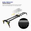 LimoStudio (Upgraded) 31.5 in Carbon Fiber Camera Slider, 80cm Dolly Track Rail, Smooth Bearing Stabilizer, Height Adjustable, Spirit Level, AGG1980