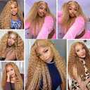 Deep Wave Bundles Human Hair 30 Inch Color #27 Honey Blonde Single Bundle Brazilian Virgin Human Hair Bundles Deep Wave 100g Per 1 Bundle Remy Hair Extensions For Black Woman