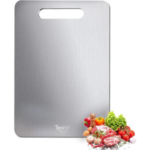 New Titanium Cutting Board - 100% Pure Titanium Cutting Boards For Kitchen,Easy to clean,Double-sided food-grade Cutting Board For Cutting Meats, Fruits And Vegetables(