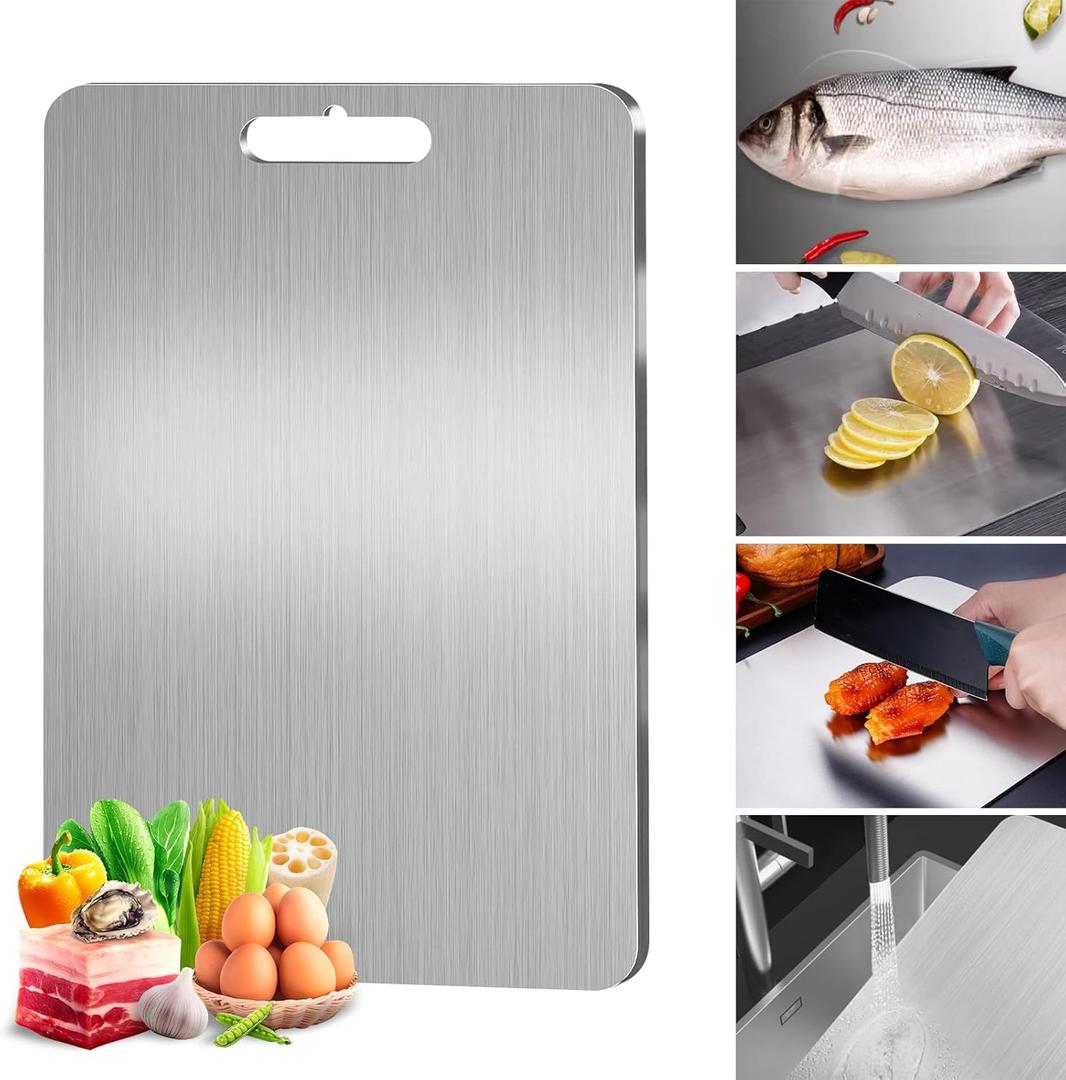 Titanium Cutting Board, Cutting Boards For Kitchen, Double-Sided Food-Grade Titanium Cutting Board For Cutting Fruits, Meats and Vegetables (M)