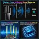 2026 WiFi Extender Signal Booster for Home, 15555 Sq.ft Long Range Internet Repeater-95% Faster,Strongest Wireless Router Amplifier w/Ethernet Port,Mesh Wi-Fi Repeater Support 99% Devices,1-Tap Setup