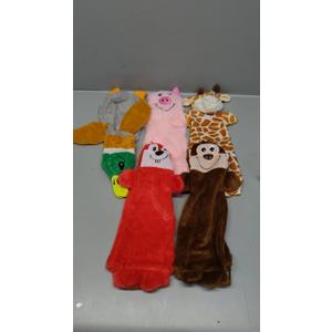 Safari Buddies Hand Puppets, Set of 6 (Elephant, Tiger, Parrot, Giraffe, Monkey, Zebra) Soft, Plush Animal Hand Puppets For Toddlers And Kids Ages