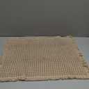 Luxury Waffle Bath Mat, Super Absorbent Non Slip Bathroom Rugs, Boho Ultra Soft Comfort Machine Washable Quick Dry Floor Mats with Tassels (Brown, 17" x 24")