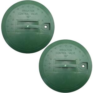 2 Pack 10 Universal Sprinkler Valve Round Box Lid, Green Sprinkler Valve Cover, Robust Valve Box Cover Lid for Outdoor Sprinkler Irrigation Control Water System Lawn