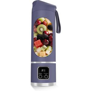 Portable Personal Electric Blender500ML Portable Shakes and Smoothies Blender12 Blades USB Rechargeable Small BlendersMixingCompactConvenient and Versatile(Purple)