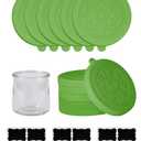 TERESRY 12 Pack Silicone Oui Yogurt Jar Lids with 8 Labels, Food-Grade Lids for 5Oz Oui Yogurt Jars, Reusable Silicone Canning Covers Perfect for Oui Yogurt Bottle, Green(Jar not Includ)
