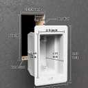 Recessed Outlet Box for Wall Mount TV, Antenna, Phone and Cable TV, Suitable for GFCI and Standard Outlet, for Old or New Construction