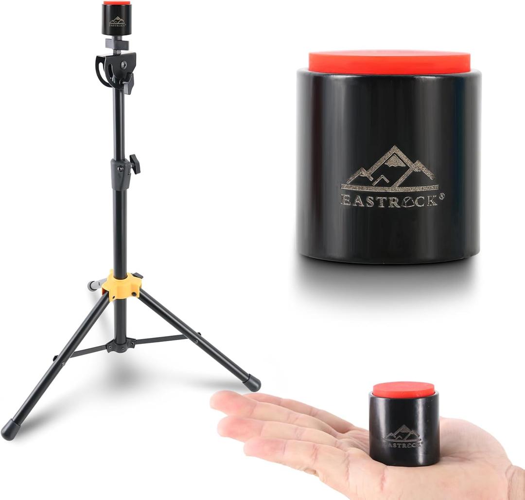 EASTROCK MINI Practice Drum Pad With Stand, 1.57 Inches Silent Drum Pad, Silicone Dumb Drum for Beginners,Black