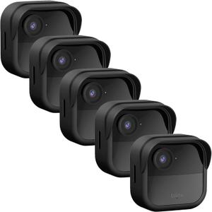 Silicone Case Cover for Blink Outdoor 4 (4th Gen) - Weatherproof, Anti-Scratch, Full Camera Protection, 5Pack (Black)