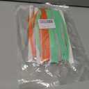 KatchOn, Pink, Green and Orange Fringe Backdrop Curtains | 3.2 x 8 Feet, Pack of 2 | Foil Tinsel Streamers for Birthday Decorations, Neon Party, Bachelorette, Basketball, Halloween & Holiday Decor