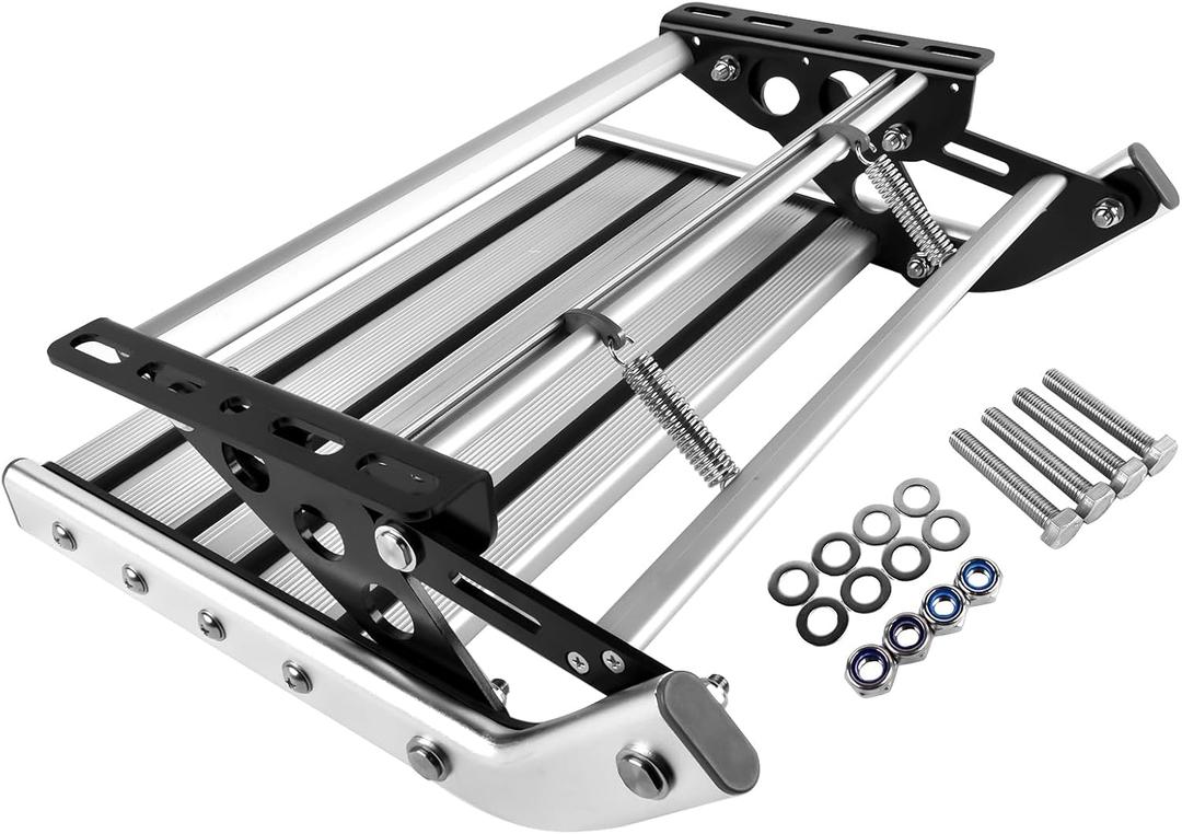 Manual RV Step Single Ladder Step Telescopic Folding RV Entry Stair Replacement for RV Camper Van Motorhome Travel Trailer
