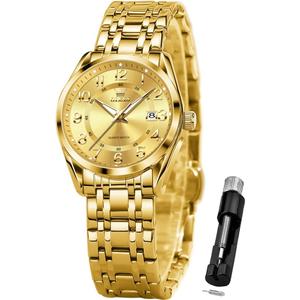 OLEVS Womens Watches Classic Dress Quartz Female Wristwatch Ladies Stainless Steel Waterproof Luminous Date Easy Read Watch for Lady