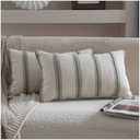 Cethom Boho Throw Pillow Covers 12x20 Set of 2, Olive Green Striped Decorative Pillow Cases for Couch Chair Bed, Textured Farmhouse Modern Accent Cushion Covers for Living Room Bedroom Sofa Home Decor