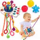 Baby Sensory Montessori Toys for 6-12-18 Months Sensory Balls Pull String Toys for Babies 0-6 Months Teething Developmental Toy for 1 Year Old Boys Girls Valentine Birthday Gifts 9-12 Month Old Infant