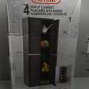 Sterilite 4 Shelf Cabinet, Lockable Utility Storage, Gray