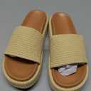 EQAUDES Women's Platform Wedge Sandals Open Toe Summer Espadrilles Beach Raffia Slip On Cute Woven Dress Shoes Comfortable Resort Wear Trending 2025 (8, 1 Apricot)