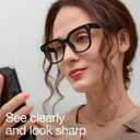 miyya Stylish Reading Glasses for Women, Cheaters Eyeglasses, Oversized Blue Light Readers, Fashion Eye Glasses (Black)