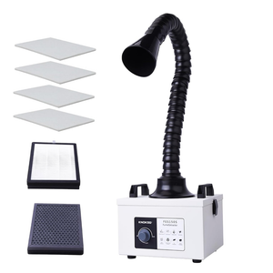 FES150S Solder Fume Extractor, 200m³/h 100W Strong Suction 3 Stage Filtration System Professional Purification for 5W Laser Engraver and Desk Soldering Smoke Absorption(US-plug 110V)