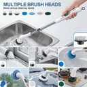 AOZUO Cordless Electric Spin Scrubber with Extendable Long Handle