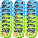 Weewooday 24 Pcs Digital Kitchen Timer Magnetic Timer Bulk On/Off Switch Minute Second Count up Countdown Loud Alarm for Exercise Cook Baking (Blue,Green)