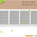 24x8 Steel Return Air Grille, HVAC Vent Cover Fits 24"W x 8"H Duct Opening