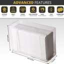 Paper Towel Dispenser by Oasis Creations, Holds 250 Paper Towels, Wall Mounted, Countertop Paper Towel Dispenser, Universal Paper Towel Holder- Clear Acrylic