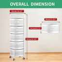JAQ No Assembly 5-Tier Kitchen Storage Cart with Wheels, Rotating Produce Organizer for Onion, Potato & Vegetable Storage, Large Capacity Pantry Rack, White, 13.5 inches