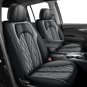 Seat Covers Fit for Honda Ridgeline 2006-2025 2026: Crew Cab Truck Car Seat Covers Faux Leather Full Set Pickup Seat Cushion Protector - Front Seats Compatible with Armrests(5 Seats, Black & Grey)