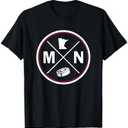 Classic Minnesota Hockey MN Outline T-Shirt Size XL