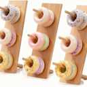 Christmas Gift Bamboo Donut Wall Stand (Pack of 3) - Wooden Doughnut Display Stand for Christmas Party, Birthday, Wedding, Dessert Table Decoration