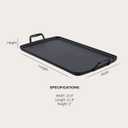 All-Clad Enameled Cast Iron Plancha Grill 11" x 19" Flat Top Griddle Pan, Oven & Broiler Safe to 650F, Heavy-Duty Nonstick Cookware for Stovetop & Grill, Black