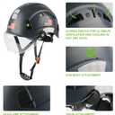 GREEN DEVIL Construction Safety Work Helmet Vented Men Hard Hat with Visor, Medium