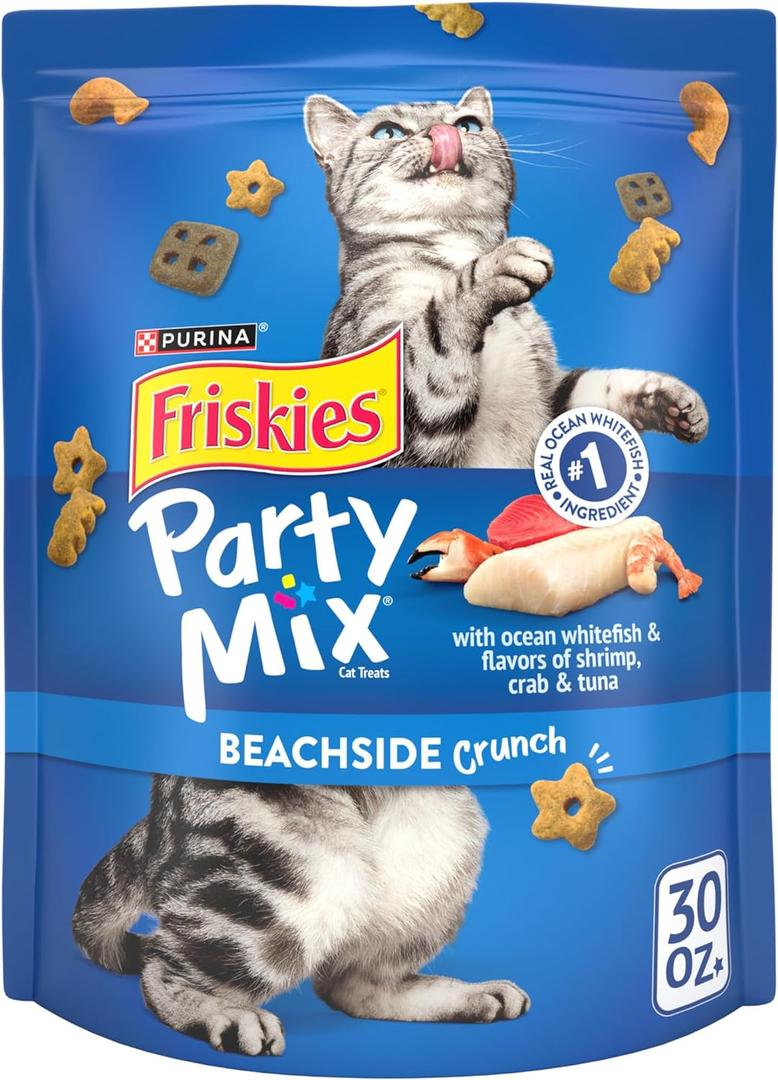 Purina Friskies Cat Treats, Party Mix Beachside Crunch - 30 oz. Pouch (EXP 10/01/27)