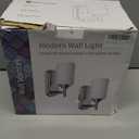 Modern Wall Sconces Set of 2, Bathroom Vanity Lights with White Frosted Glass, Wall Lighting Fixtures Satin Nickel for Entryway Over Mirror Living Room Bedroom