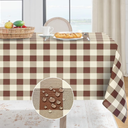 Gingham Checkered Rectangle Tablecloth - Waterproof Buffalo Plaid Table Cloth Stain Resistant Washable Table Cover for Picnic/Camping/Outdoor - Coffee and White, 60 x 84 Inch