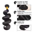 300g Natural Black Human Hair Bundles Body 3 Pcs 10 12 14 inch Unprocessed Brazilian Virgin Quick Weave Hair Extensions
