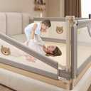 Heighten Bed Guard Rail for Toddlers Upgraded Twin, Full, Queen, King & Calking Mattress Size Swing Down Rail Guard Mattress Side Rail for Kids (King)