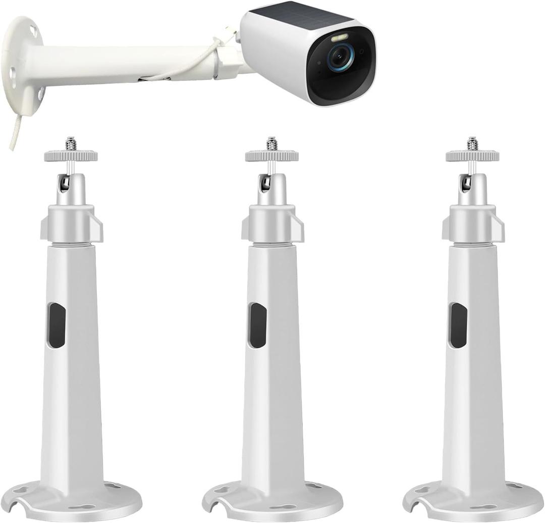 3PCS Extremely Long 7.8 in Camera Mount for eufyCam 2C/2C Pro, 3C/S300, for Ring Camera, for SoloCam S220/C210, Adjustable Wall Mount Brackets Indoor/Outdoor, Aluminum Alloy Rust-Proof and Durable